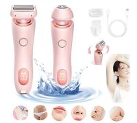 Livora Razor, Livora SilkGlide Pro, Livora Electric Razor, 2 in 1 Hair Trimmer Women IPX7 Waterproof Wet & Dry Use, Painless Womens Hair Remover with Replacement Heads (Pink)