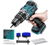 LIVOWALNY 90Nm Taladro Percutor a Bateria Compatible con Makita 18V | Velocidad 2 velocidades y 23 Ajustes Torque, 550-2150RPM, Luz LED, para Trabajos Renovación, Cambio Tornillos（Sin Batería）