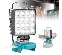 LIVOWALNY Foco Led Recargable Compatible con Makita, Luz trabajo LED Inalámbrica 48W 4800LM, Con Puerto de Carga USB y tipo C para Acampar y Hacer Senderismo(Solo Herramientas)-Azul