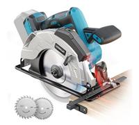 LIVOWALNY - Sierra circular inalámbrica compatible con Makita batería 18 V (sin batería), Ø165 mm Hoja 20 mm, Profundidad de corte 66 mm, Guía láser, ajuste sin herramientas, motor sin escobillas