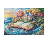 Livre Abierto Cascada Puzzle 1000 Piezas Familiar Creativo Rompecabezas 3D para Familia Juguete Educativo Construir Maquetas Aliviar Estrés 1000 PCS