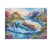 Livre Abierto Cascada Puzzle 500 Piezas Portátil Familiar Tiempo Feliz Rompecabezas 3D para Familia Desafío Intelectual Maquetas Educativas Construir 500 PCS