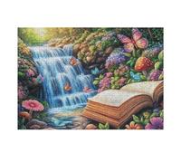 Livre Abierto Cascada Puzzles 300 Piezas Obra De Arte 3D Familiar Rompecabezas para Adultos Aliviar Estrés Decoración Hogar Moderno DIY 300 PCS