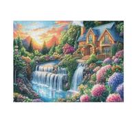 Livre Abierto Cascada Puzzles 500 Piezas DIY Creativo Personalizable Rompecabezas Familiar para Toda La Familia Juguete Educativo Aliviar Estrés Decorativo 500 PCS