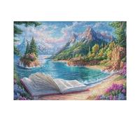Livre Abierto Lago de montaña Puzzle 300 Piezas Cartón Resistente Rompecabezas Familiar para Toda La Familia Juguete Educativo 3D Maquetas Construir 300 PCS