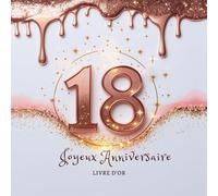 Livre d’or 18 Ans Anniversaire - Édition Rose Gold Magique avec Paillettes et Étincelles Dorées