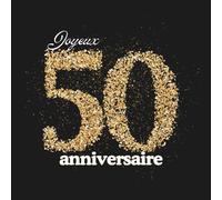 Livre d’or 50 ans : 50 pages blanches à remplir - Format carré 21,59 x 21,59 cm - Album souvenir d’anniversaire: Pour écrire des messages, coller des photos et garder un souvenir unique des 50 ans
