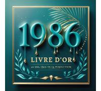 Livre d’Or Anniversaire 40 ans années 80s - Design Turquoise avec Effet Coulures Dorées | Souvenir Élégant pour les 40 Ans