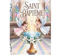 Livre d’Or de mon Baptême - Édition Exclusive: Album de Souvenirs de Luxe pour Petit Garçon Grand Format 8,25 x 11 pouces Pour les Vœux, Bénédictions et Photos Design Élégant Bleu