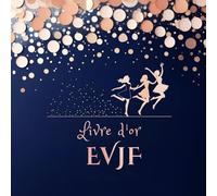 Livre d’Or EVJF Bleu Nuit & Rose Gold - Pour Graver les Mots du Cœur - Carnet Souvenir à Remplir entre Amies pour la Future Mariée