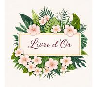 Livre d’Or Mariage Élégant 21,59 x 21,59 cm - Guest Book Wedding Floral Rose Pastel - Livre Souvenir Invités - Cadeau Mariage Chic et Romantique