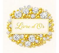Livre d’Or Mariage Or & Diamants 21,59 x 21,59 cm - Guest Book Wedding Luxe - Livre Souvenir Invités Élégant - Album Mariage Chic et Prestige