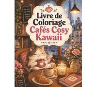 Livre de Coloriage Cafés Cosy Kawaii: 50 instants réconfortants à colorier pour adultes et ados - pluie, livres, boissons chaudes et petits compagnons