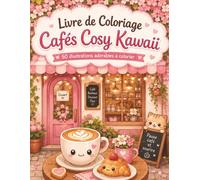 Livre de Coloriage Cafés Cosy Kawaii: Scènes douces avec tasses souriantes, desserts sucrés, plantes et petits moments créatifs