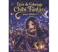 Livre de Coloriage Chibi Fantasy pour Adultes: Univers féérique, lanternes et héroïnes enchantées - 50 compositions détaillées pour rêver et créer
