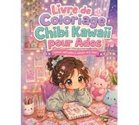 Livre de Coloriage Chibi Kawaii pour Ados: Cahier artistique relaxant avec personnages adorables, chambres cocooning, cafés et petits animaux