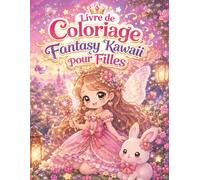 Livre de Coloriage Fantasy Kawaii pour Filles: Contes enchantés, animaux ailés et jardins secrets - 50 scènes douces pour créer et rêver