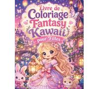 Livre de Coloriage Fantasy Kawaii pour Filles: Fées, licornes et princesses dans un monde féerique - 50 illustrations magiques à compléter
