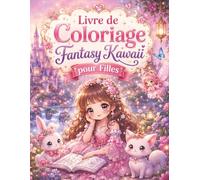 Livre de Coloriage Fantasy Kawaii pour Filles: Royaumes enchantés, petites fées et aventures merveilleuses - 50 scènes créatives pour rêver en couleurs