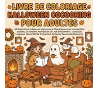 Livre de Coloriage Halloween Cocooning pour Adultes: 65 Illustrations Halloween Mignonnes et Mystérieuses avec une Gentille Sorcière, un Fantôme ... Enchanté et Ambiance Automnale Relaxante