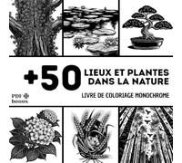Livre De Coloriage Monochrome lieux et plantes dans la nature