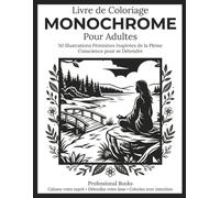 Livre de Coloriage Monochrome Pour Adultes: 50 Illustrations Féminines Inspirées de la Pleine Conscience pour se Détendre (Collection Monochrome Détente)