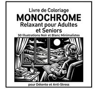 Livre de Coloriage Monochrome Relaxant pour Adultes et Seniors: 50 Illustrations Noir et Blanc Minimalistes et Motifs Zen Apaisants pour Détente et Anti-Stress