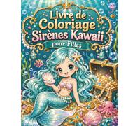 Livre de Coloriage Sirènes Kawaii pour Filles: Cahier ludique aux grandes illustrations simples dès 5 ans