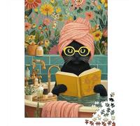 Livre de Lecture de Chat Set De 1000 Piezas Papel Reciclado Puzzle Familiar Aficionados A Los Entretenimiento Fin De Semana Rompecabezas Atractivo 52x38cm/1000pcs