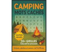 Livre de mots cachés Camping français: 55+ mots cachés en français sur le thème du camping - solutions incluses