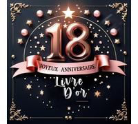 Livre d'Or 18 Ans - Joyeux Anniversaire en Rose Gold, Cadeau Élégant pour Messages