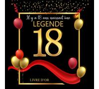 Livre D'or 18 ans: livre d'anniversaire 18 ans rouge et noir | Décoration pour la célébration d'anniversaire pour fille et garçon | cadeau original (Couverture Souple Glacé)
