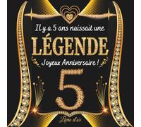 Livre d'or 5 ans: Joyeux Anniversaire 5 Ans | 100 pages à personnaliser avec des photos et des messages | Design attrayant pour garçon et fille.