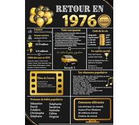 LIVRE D'OR ANNIVERSAIRE 1976 | Journal affiche Retour en 1976 | FORMAT A4 21 X 29,7 CM | 120 PAGES BLANCHES VIERGES