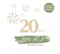 Livre d'or anniversaire 20 ans avec questions à remplir