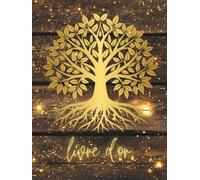 Livre d'or arbre de vie: Bois naturel et or, doré | Couverture RIGIDE | A personnaliser pour mariage, anniversaire, communion, baptême, baby shower, ... naissance | Grand format, pages vierges
