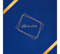 Livre d'or bleu et doré: Mariage, anniversaire, diplôme, cérémonie, pacs, evjf, fête, baptême, retraite