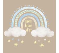 Livre d'or: INTERIEUR COULEUR | Beige, Bleu, Blanc, Etoile, Arc en ciel, Nuages, Aquarelle, Pastel | Livre d'Or à Personnaliser pour Baptême, Fête ... Bébé, Nourrisson, Garçon, Mixte, Fille