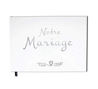 Livre d'or Mariage - 100 pages Couverture blanche mate - A4 Paysage - Carnet - Album - Qualité Premium - Blanco