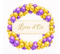 Livre d'Or Mariage Violet & Or : Guest Book Élégant pour Messages, Signatures, Conseils, Souvenirs et Photos des Invités | 123 Pages | Papier Crème | ... les messages, conseils et souvenirs