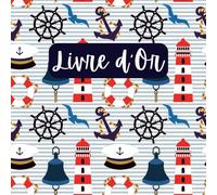 Livre d'Or Marin: Mer, Océan, Nautique | Communion, Anniversaire, Baptême, Baby Shower, Gender Reval, Fête de Naissance, Gîte Bord de Mer, Location ... souvenir, message, vœux | Grand Format carré