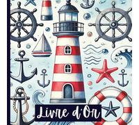 Livre d'Or Marin: Nautique, Mer, Océan | Anniversaire, Mariage, Communion, Baptême, Gender Reveal, Baby Shower, Fête de Naissance, Communion, Location ... d'Or à Personnaliser | Grand Format Carré