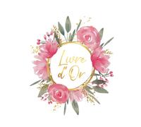 Livre d'Or: Romantique Rose et Or | 100 pages à remplir | Format A4 | Mariage, Anniversaire, EVJF, Baby Shower, Pacs, Fête, Baptême, Départ retraite | Pivoines, roses et laurier d'Aquarelle