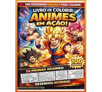 Livro de Colorir Animes Em Ação !: 24 páginas com personagens originais, cenas dinâmicas e desenhos incríveis para colorir