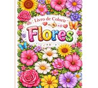 livro de colorir flores