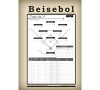 Livro de pontuação de beisebol com gráficos de trajetória: Rastreador de jogo fácil de usar de 1 página por entrada | Inclui gráficos grandes e ... pais, fãs e ligas adultas Tamanho compacto