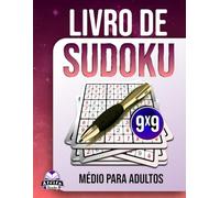 Livro de Sudoku Médio para Adultos: 200 Jogos Diários de Treinamento Cerebral com Letras Grandes para Idosos, Níveis de Dificuldade Equilibrados ... sem estresse, Tamanho da grade 9x9