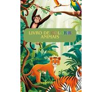 Livro para colorir de animais do zoológicos com 75 desenhos 3D