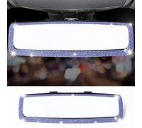 LivTee Accesorios para espejo retrovisor de coche con diamantes de imitación, cubierta de espejo retrovisor de cristal para mujeres y hombres, color azul