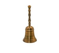 LivuX Campana de mesa de latón bruñido, altura 15 cm, diseño industrial del siglo XIX, decoración de mesa 1024